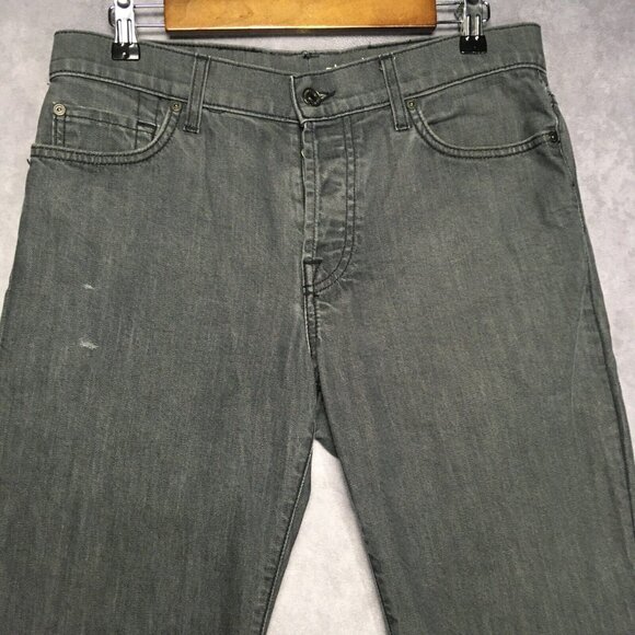 7FAM Mens Standard Slim Fit Gray Jeans size 31x34 Stretch Button Fly (Altered) - Picture 2 of 16